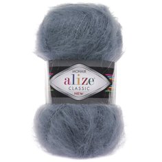 Пряжа Alize Mohair Classic (87 угольно-серый) 5 шт.