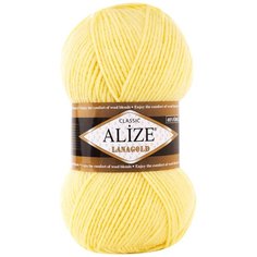 Пряжа Alize LanaGold (187 лимонный) 5 шт.