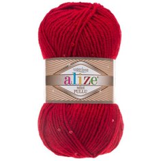 Пряжа Alize "Superlana midi pullu", цвет: 056 красный, 150 метров, 100 грамм (5 мотков) (количество товаров в комплекте: 5)