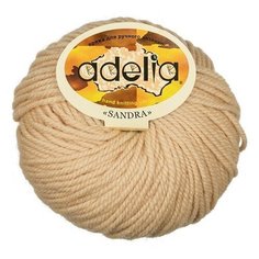 Пряжа Adelia Sandra, 50% шерсть, 50% акрил, 10*50 г, 90 м+-4 м, №03, бежевый