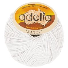 Пряжа Adelia Katty, 100% шерсть, 10*50 г, 150 м+-10 м, №01, белый
