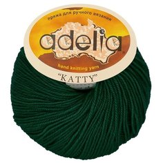 Пряжа Adelia Katty, 100% шерсть, 10*50 г, 150 м+-10 м, №14, темно-зеленый