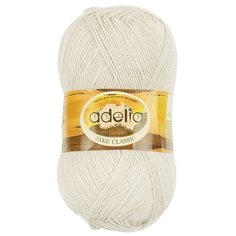 Пряжа Adelia Jake classic, 75% шерсть, 25% нейлон, 5*100 г, 410 м+-15 м, №01, белый