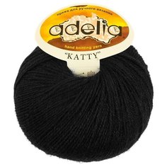 Пряжа Adelia Katty, 100% шерсть, 10*50 г, 150 м+-10 м, №02, черный