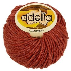 Пряжа Adelia Sandra, 50% шерсть, 50% акрил, 10*50 г, 90 м+-4 м, №06, красно-оранжевый