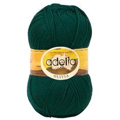Пряжа Adelia Olivia, 60% акрил, 40% шерсть, 5*100 г, 250 м+-10 м, №12, темно-зеленый
