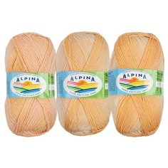 Пряжа Alpina Romantic, 100% шерсть, 5*100 г, 300 м+-15 м, №04 светло-персиковый, светло-желтый