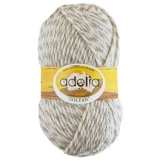 Пряжа Adelia Zoltan, 100% шерсть, 5*100 г, 115 м+-5 м, №115, серый, белый