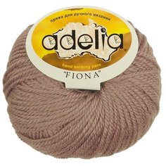 Пряжа Adelia Fiona, 50% шерсть, 50% акрил, 10*50 г, 90 м+-3 м, №630, темно-бежевый