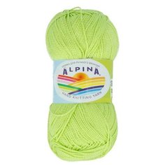 Пряжа Alpina Holly, 100% мерсеризованный хлопок, 10*50 г, 200 м+-10 м, №145, салатовый