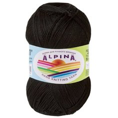 Пряжа Alpina Sati, 100% мерсеризованный хлопок, 10*50 г, 170 м+-10 м, №002, черный