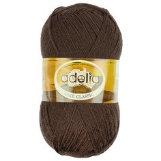 Пряжа Adelia Jake classic, 75% шерсть, 25% нейлон, 5*100 г, 410 м+-15 м, №09, темно-коричневый