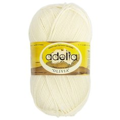 Пряжа Adelia Olivia, 60% акрил, 40% шерсть, 5*100 г, 250 м+-10 м, №01, белый