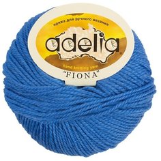 Пряжа Adelia Fiona, 50% шерсть, 50% акрил, 10*50 г, 90 м+-3 м, №330, ярко-голубой