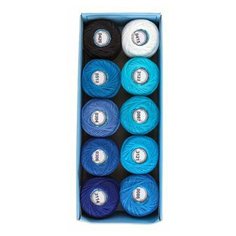 Пряжа Ирис ассорти 10шт.,10г, 82 м., Gamma, №13 синий оттенок