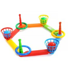 Кольцеброс (3 кольца, 3 корзины, 3 мячика), арт. PL6994 Poltoys