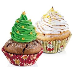 Корзинка кондитерская DELICIA 6 см, 60 шт., рождественские мотивы / Tescoma