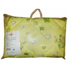 Одеяло стеганое Папитто (шерсть, 110x140 см), цвет: салатовый