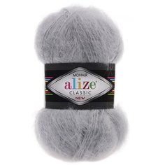 Пряжа Alize Mohair Classic (21 серый) 5 шт.