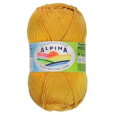 Пряжа Alpina Holly, 100% мерсеризованный хлопок, 10*50 г, 200 м+-10 м, №191, горчичный