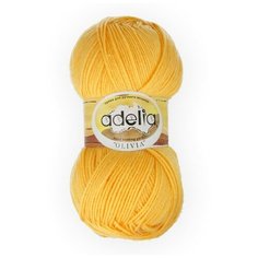 Пряжа Adelia "OLIVIA" 60% акрил, 40% шерсть №03 желтый - 5 мотков по 100 г