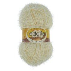 Пряжа Adelia "BRILLIANT" 100% полиэстер №18 молочный - 10 мотков по 50 г
