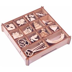 Набор украшений в коробке/13,5х13,5 /Свадебный №1 Орландо