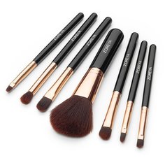 "Zoreya Набор кистей для макияжа в черном футляре 7 штук, ZS7B-1"