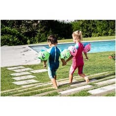 Солнцезащитный комбинезон для малышей, размер: 96-102 CM 3-4, цвет: Пурпурно-Розовый/Бледный Неоновый Розовый/Персидский Зеленый NABAIJI Х Декатлон Decathlon