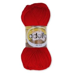Пряжа Adelia "AURA" 100% акрил №038 красный - 10 мотков по 50 г