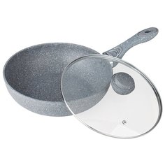 Сковорода-вок Bekker BK-7910, 30 см, с крышкой, серый