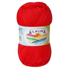 Пряжа Alpina Sati, 100% мерсеризованный хлопок, 10*50 г, 170 м+-10 м, №179, красный