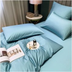 Простыня на резинке SOFT BOX Чистое небо 180х200х30, Мако-сатин, 100% египетский хлопок