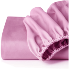 Простыня на резинке SOFT BOX Сиреневый закат 180х200х30, Мако-сатин, 100% египетский хлопок