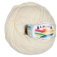 Пряжа Alpina "MARGO" 100% мериносовая шерсть №01 БЕЛЫЙ - 10 мотков по 50 г