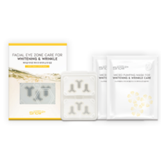 Snow2+ Magnesium Micro Facial Eye Zone Care for Whitening &Wrinkle Микроигольные патчи с магнием и маска для лица, разглаживание морщин и осветление (6 патчей)