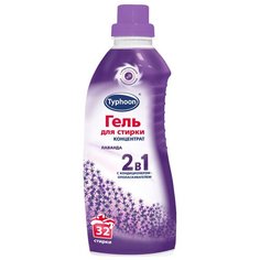 Гель для стирки Тайфун 2 в 1 с кондиционером-ополаскивателем Лаванда, 0.98 л, бутылка Taifun