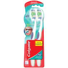 Зубная щетка Colgate 360° Суперчистота всей полости рта 1+1, разноцветный, 2 шт.