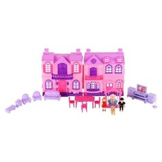 Кукольный домик детский с мебелью, цвет розовый. Компания Друзей