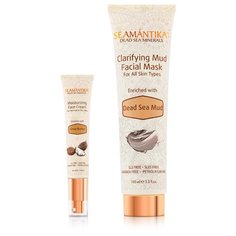 SEAMANTIKA Набор: Маска осветляющая для лица с грязью мертвого моря Dead Sea Mud (для всех типов кожи) 100 мл, Крем увлажняющий для лица с маслом ши Shea Butter (для нормальной и сухой кожи) 40 мл, Израиль