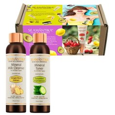 SEAMANTIKA Набор: Молочко очищающее для лица Ginger Root Extract с экстрактом корня имбиря и минералами Мертвого моря (для всех типов кожи) 150 мл, Тоник очищающий для лица Cucumber Fruit Extract с огуречным экстрактом и минералами Мертвого моря (для 