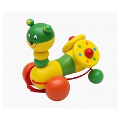 Деревянная игрушка-каталка "Веселые ребята" Рыжий кот