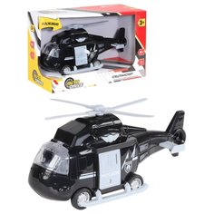 Машинка детская AUTODRIVE Вертолет на батарейках, свет, звук, черный, в/к 21,8*9,3*14 см