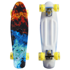 Скейт Cruiser Board "Street Hit" Огонь и пламя со светящимися колесами
