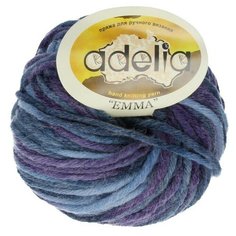 Пряжа Adelia "EMMA" 80% акрил, 20% шерсть №05 фиолетовый-голубой-серый - 10 мотков по 50 г