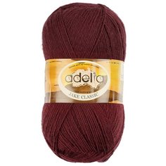 Пряжа Adelia Jake classic, 75% шерсть, 25% нейлон, 5*100 г, 410 м+-15 м, №08, темно-бордовый