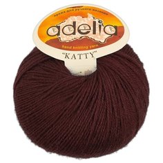 Пряжа Adelia Katty, 100% шерсть, 10*50 г, 150 м+-10 м, №10, темно-коричневый