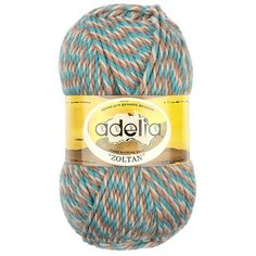 Пряжа Adelia Zoltan, 100% шерсть, 5*100 г, 115 м+-5 м, №134, бежевый, бирюзовый, коричневый