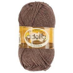 Пряжа Adelia Sandra, 50% шерсть, 50% акрил, 10*50 г, 90 м+-4 м, №11, темно-коричневый