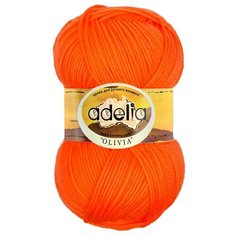 Пряжа Adelia Olivia, 60% акрил, 40% шерсть, 5*100 г, 250 м+-10 м, №09, ярко-оранжевый